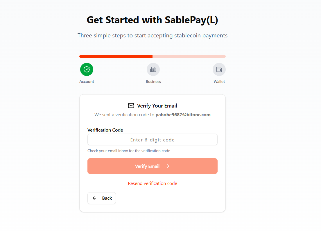 Email Verification – Enter 6-digit code