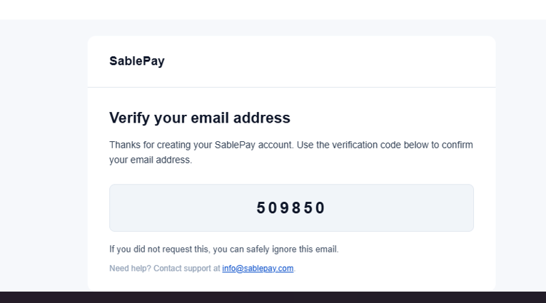 OTP Verification Email – 6-digit code received in inbox