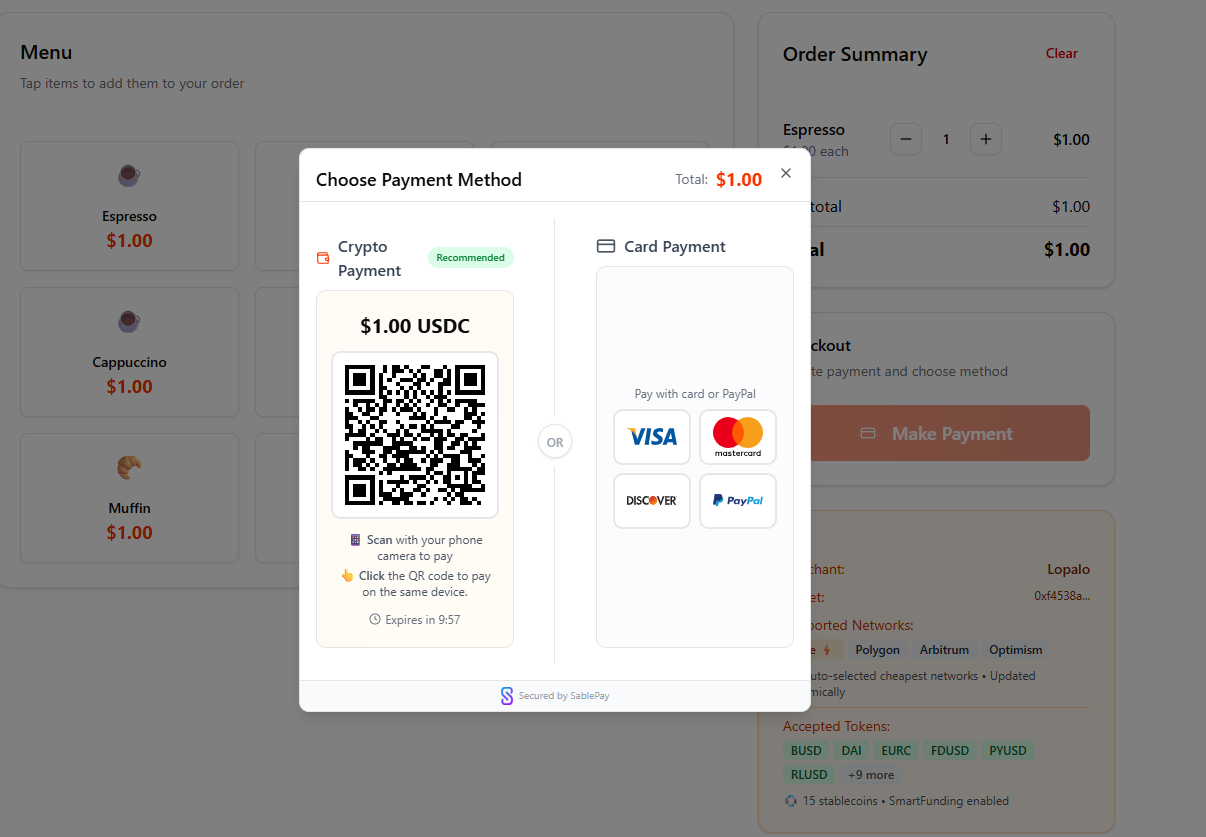 POS – QR Code Payment Screen